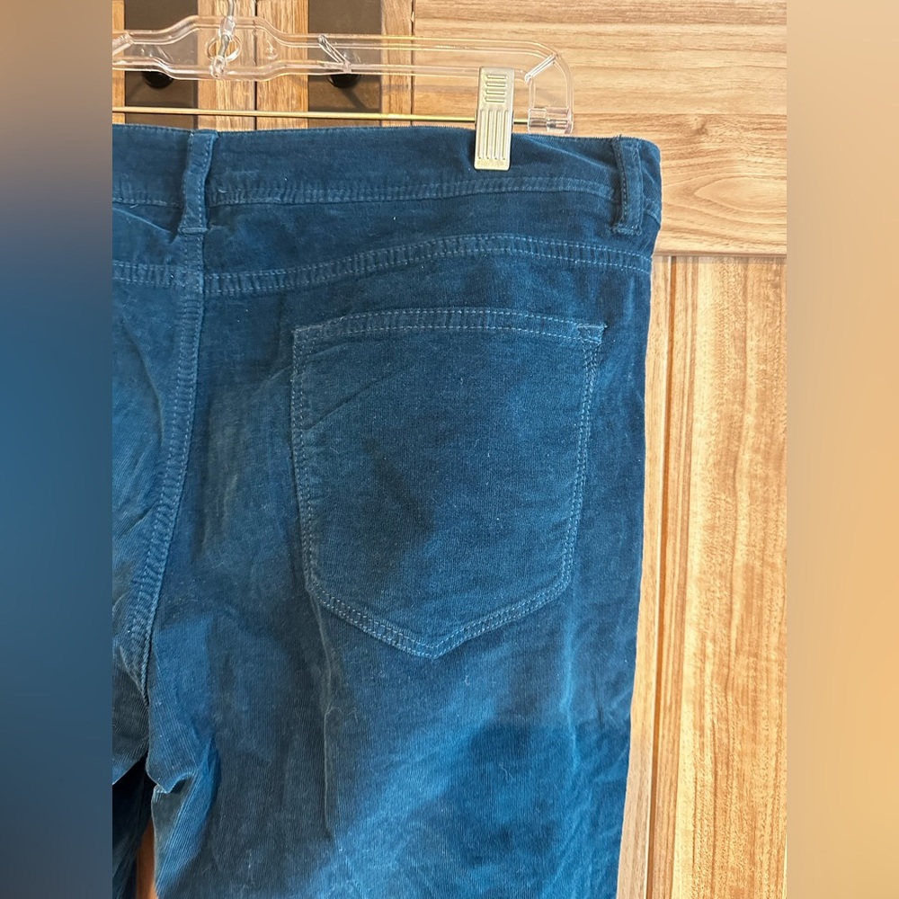 Blue Mid-Rise Corduroy Pants - Picture 4 of 4